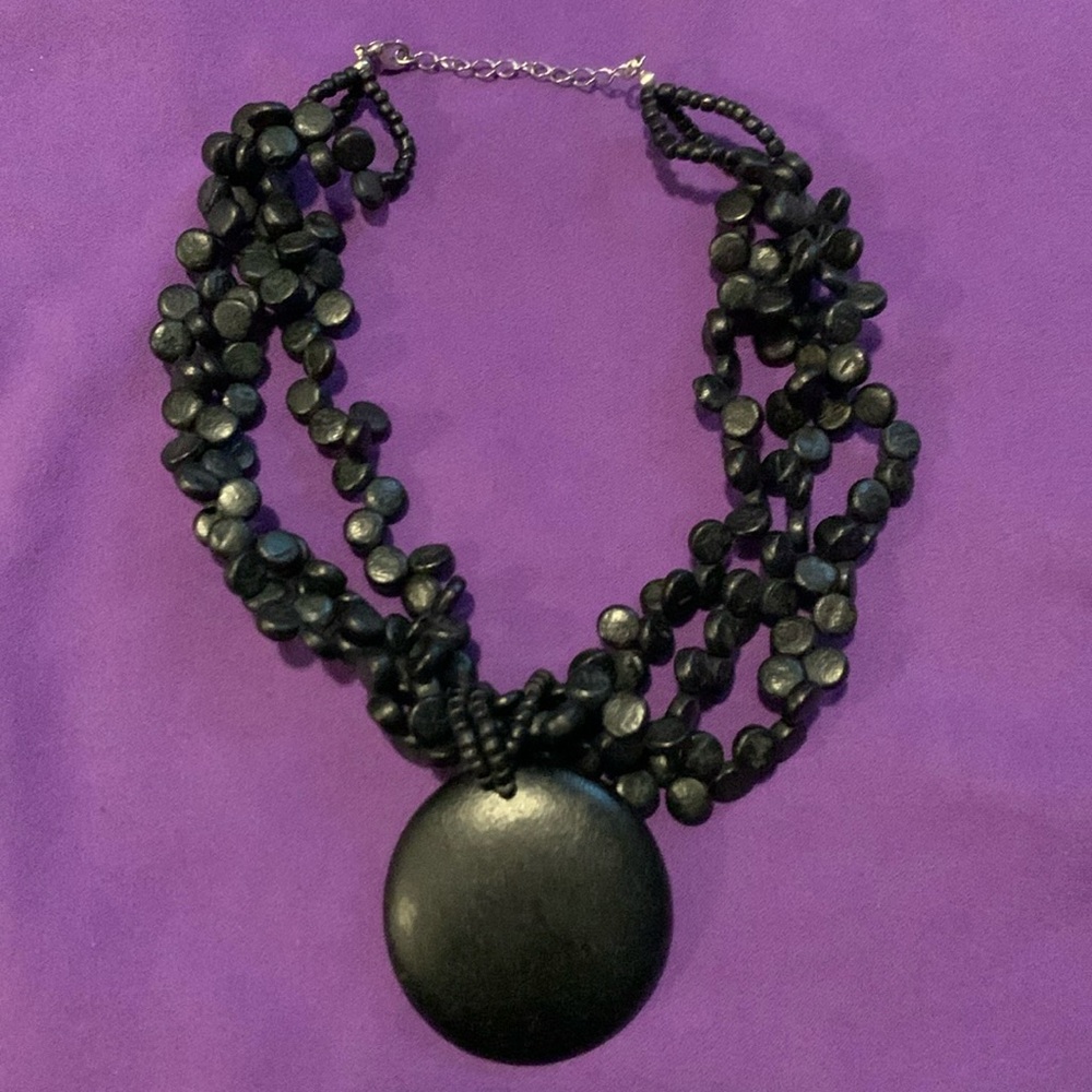 New Black wooden necklace